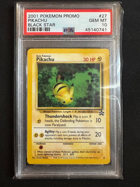 Pikachu Black Star Promo 27 graded PSA 10