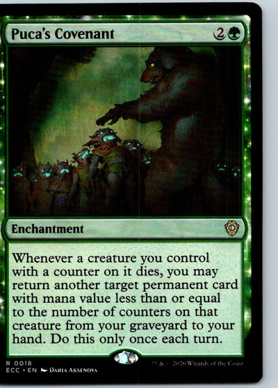 Puca's Covenant 18 Rare Commander: Lorwyn Eclipsed Magic: The Gathering NM