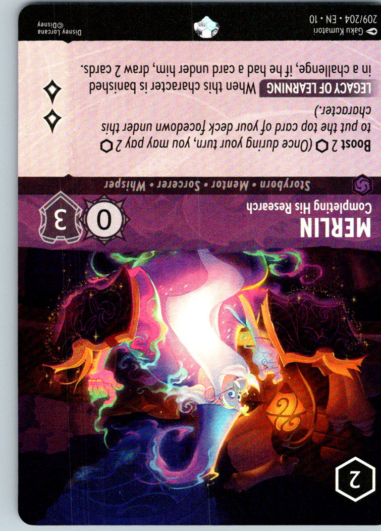 Merlin - Completing His Research (Epic) 209/204 Whispers Lorcana Holo NM
