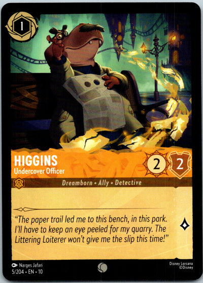 Higgins - Undercover Officer 5/204 Common Whispers in the Well Lorcana Near Mint