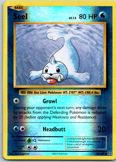 Seel 28/108 Common Evolutions Pokemon Reverse Holo Near Mint