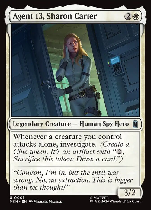 Agent 13, Sharon Carter 1 Uncommon Marvel Super Heroes Magic: The Gathering NM
