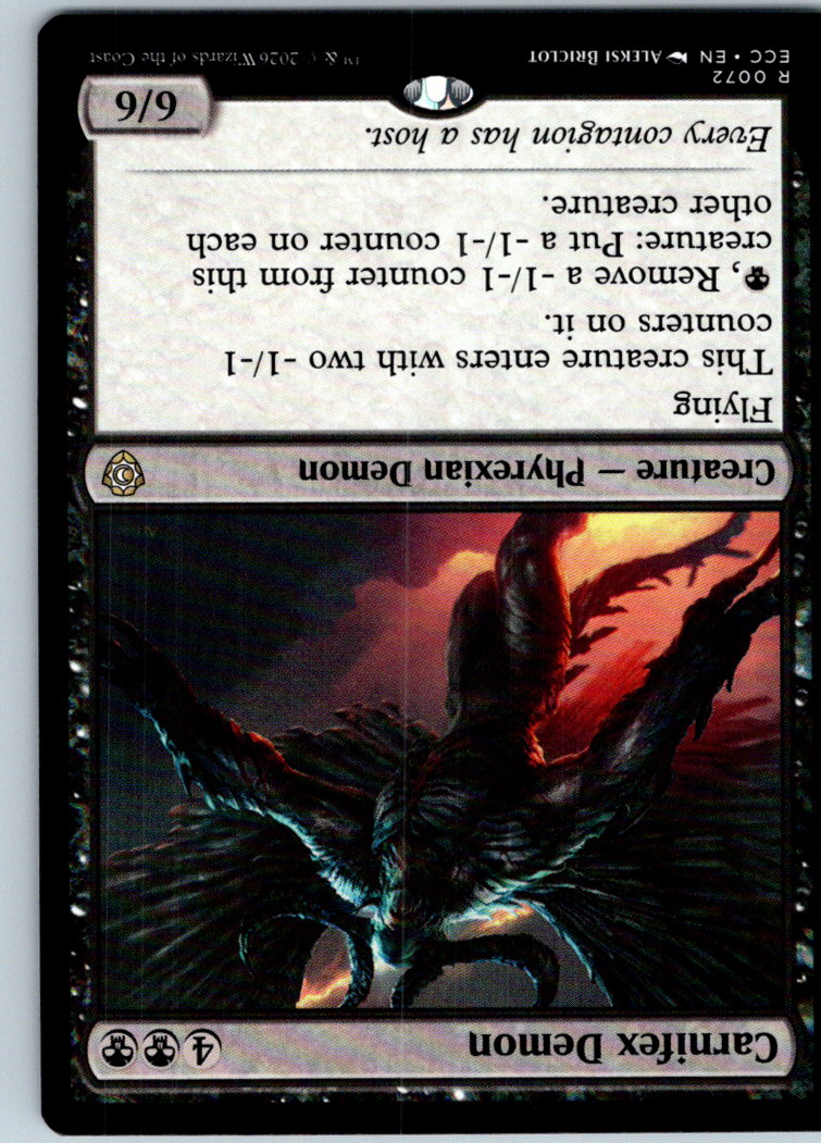 Carnifex Demon 72 Rare Commander: Lorwyn Eclipsed Magic: The Gathering Near Mint