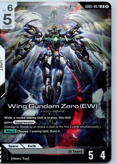 Wing Gundam Zero (EW) GD05-067 LR Freedom Ascension Gundam Holo Near Mint