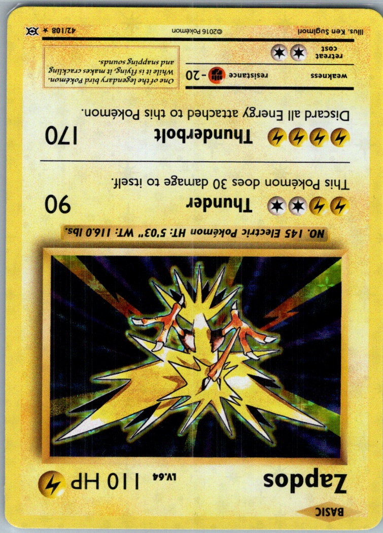 Zapdos 42/108 Holo Rare Evolutions Pokemon Reverse Holo Near Mint