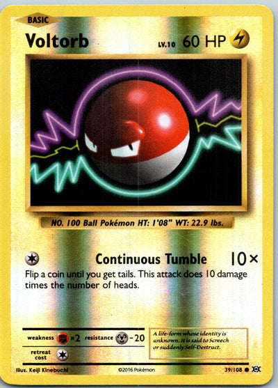 Voltorb 39/108 Common Evolutions Pokemon Reverse Holo Near Mint