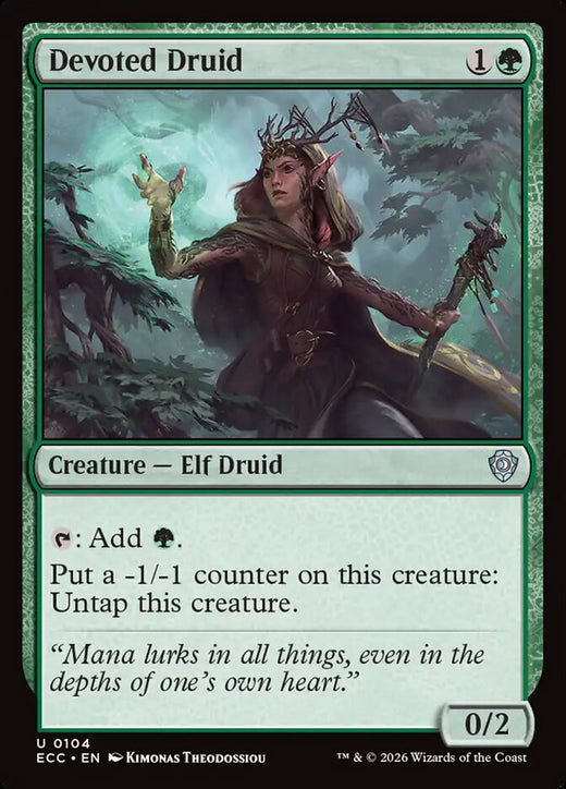 Devoted Druid 104 Uncommon Commander: Lorwyn Eclipsed Magic: The Gathering NM