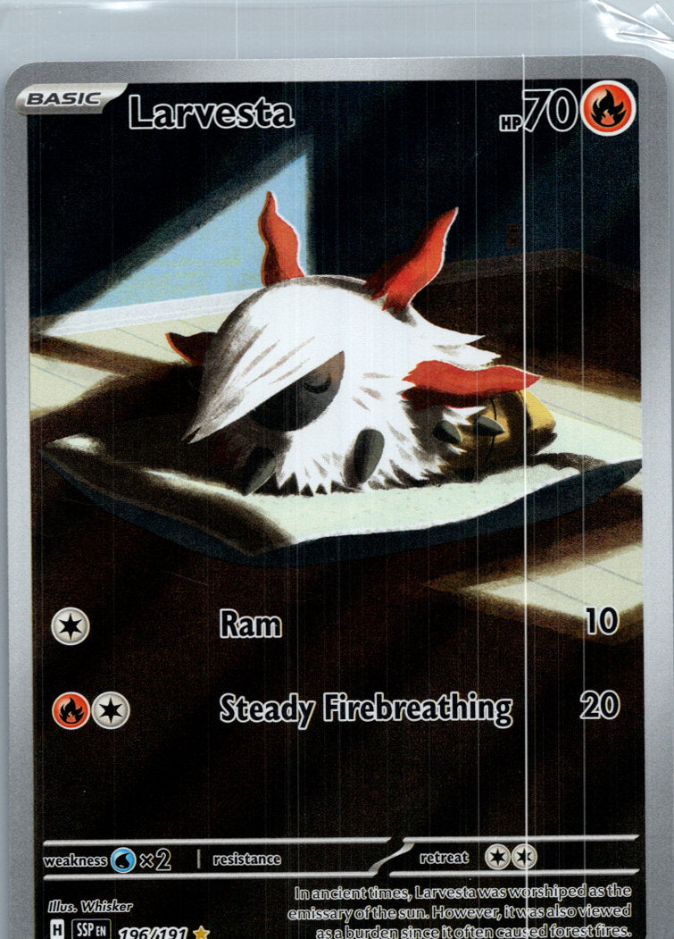 Larvesta 196/191 Illustration Rare Surging Sparks Pokemon Near Mint