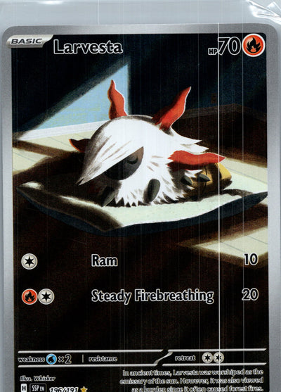 Larvesta 196/191 Illustration Rare Surging Sparks Pokemon Near Mint