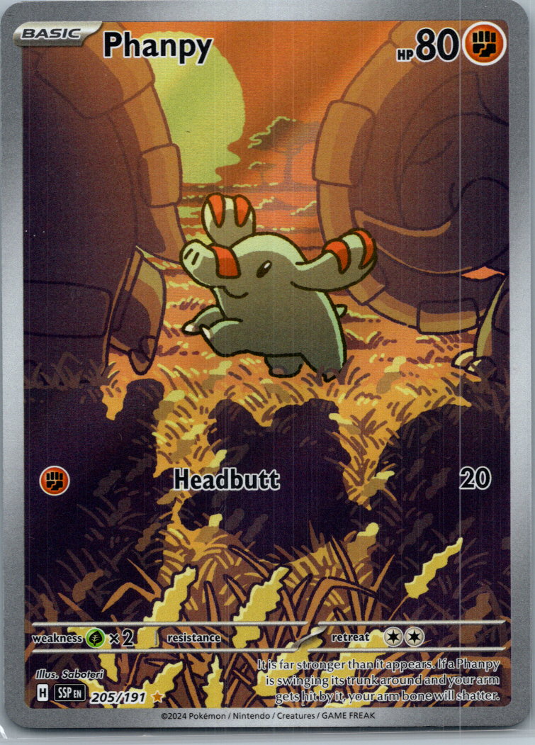 Phanpy 205/191 Illustration Rare Surging Sparks Pokemon Near Mint