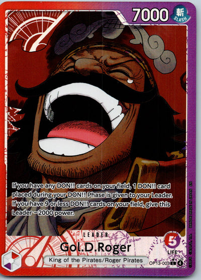Gol.D.Roger (003) (Alternate Art) OP13-003 Carrying On His Will One Piece NM