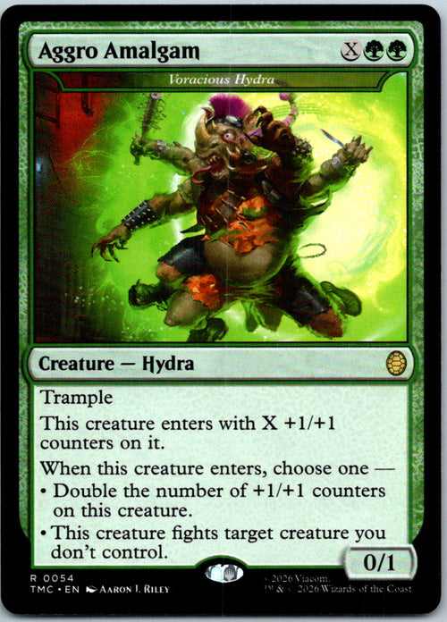 Aggro Amalgam - Voracious Hydra Holo Commander: Turtles Magic: The Gathering NM
