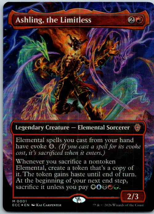 Ashling, the Limitless (Borderless) Commander: Lorwyn Magic: The Gathering NM