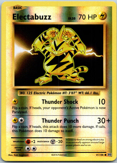 Electabuzz 41/108 Common Evolutions Pokemon Reverse Holo Near Mint