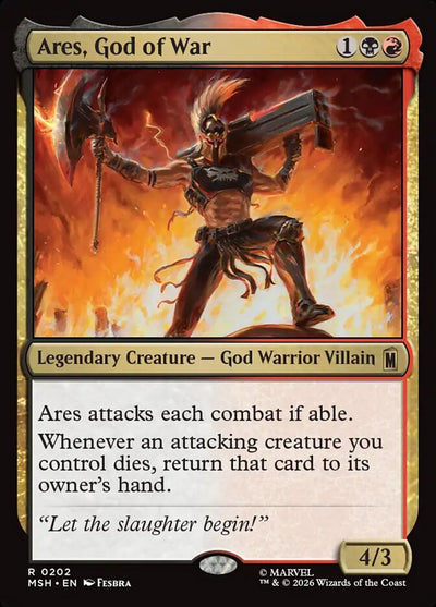 Ares, God of War 202 Rare Marvel Super Heroes Magic: The Gathering Foil NM