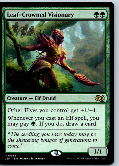 Leaf-Crowned Visionary 683 Rare Foundations Jumpstart Magic: The Gathering NM