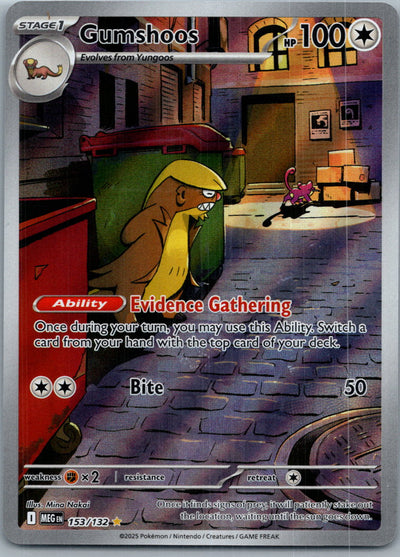 Gumshoos 153/132 Illustration Rare Mega Evolution Pokemon Near Mint