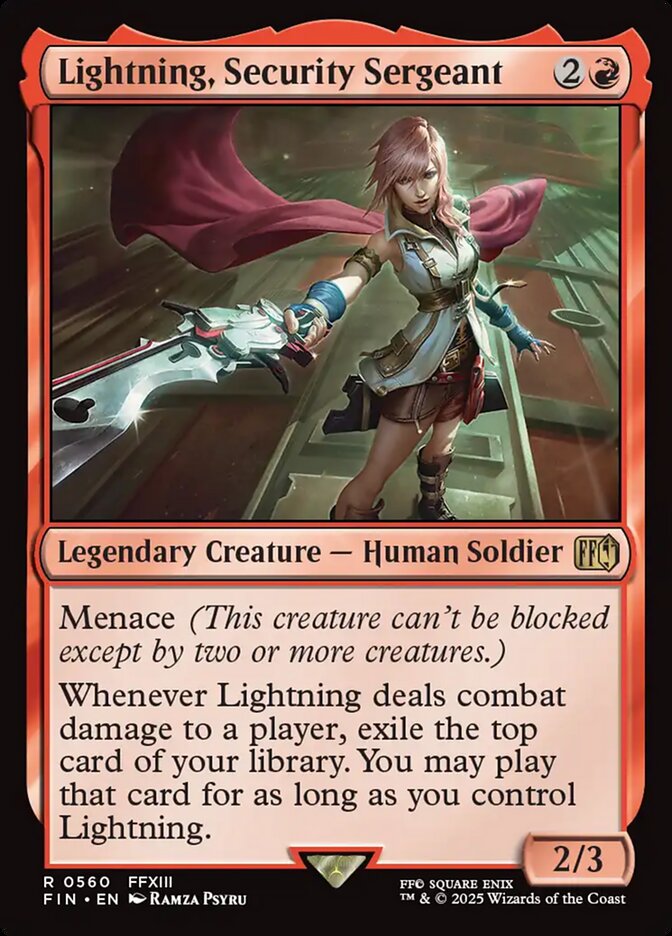 Lightning, Security Sergeant 560 Rare Final Fantasy Magic: The Gathering NM