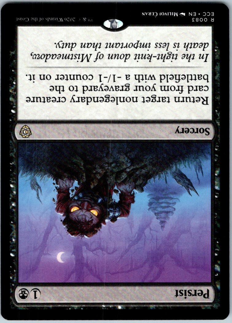Persist 83 Rare Commander: Lorwyn Eclipsed Magic: The Gathering Near Mint