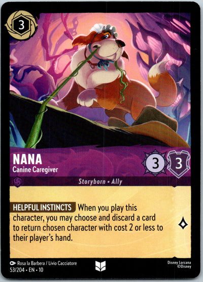 Nana - Canine Caregiver 53/204 Uncommon Whispers in the Well Lorcana Near Mint