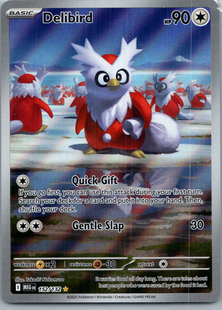 Delibird 152/132 Illustration Rare Mega Evolution Pokemon Near Mint