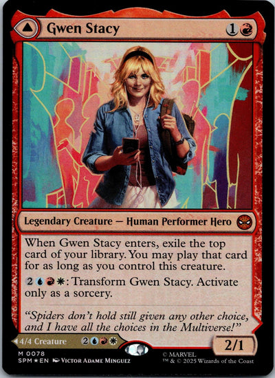 Gwen Stacy 78 Mythic Prerelease Cards Magic: The Gathering Near Mint