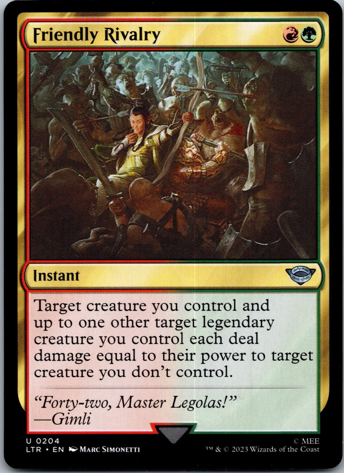 Friendly Rivalry The Lord of the Rings: Magic: The Gathering NM