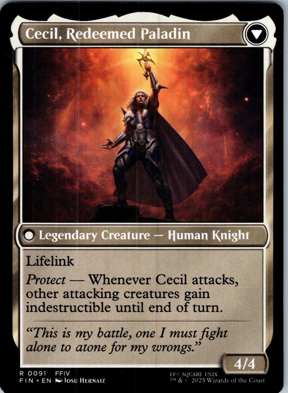 Cecil, Dark Knight 91 Rare FINAL FANTASY Magic: The Gathering Near Mint