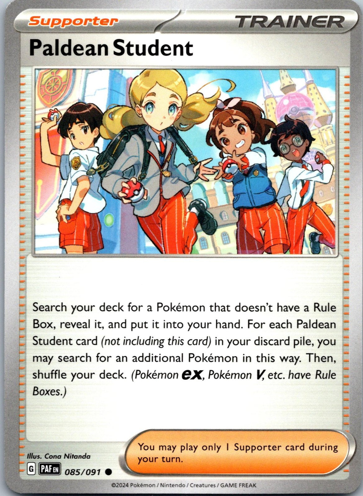Paldean Student 085/091 Common Paldean Fates Pokemon Near Mint