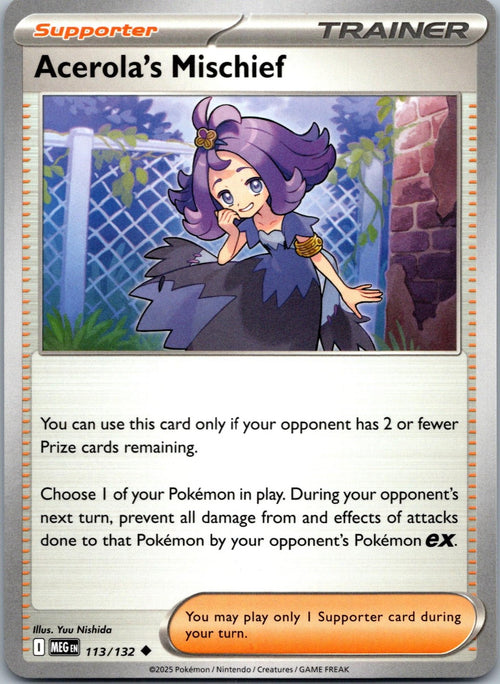 Acerola's Mischief 113/132 Uncommon Mega Evolution Pokemon Near Mint