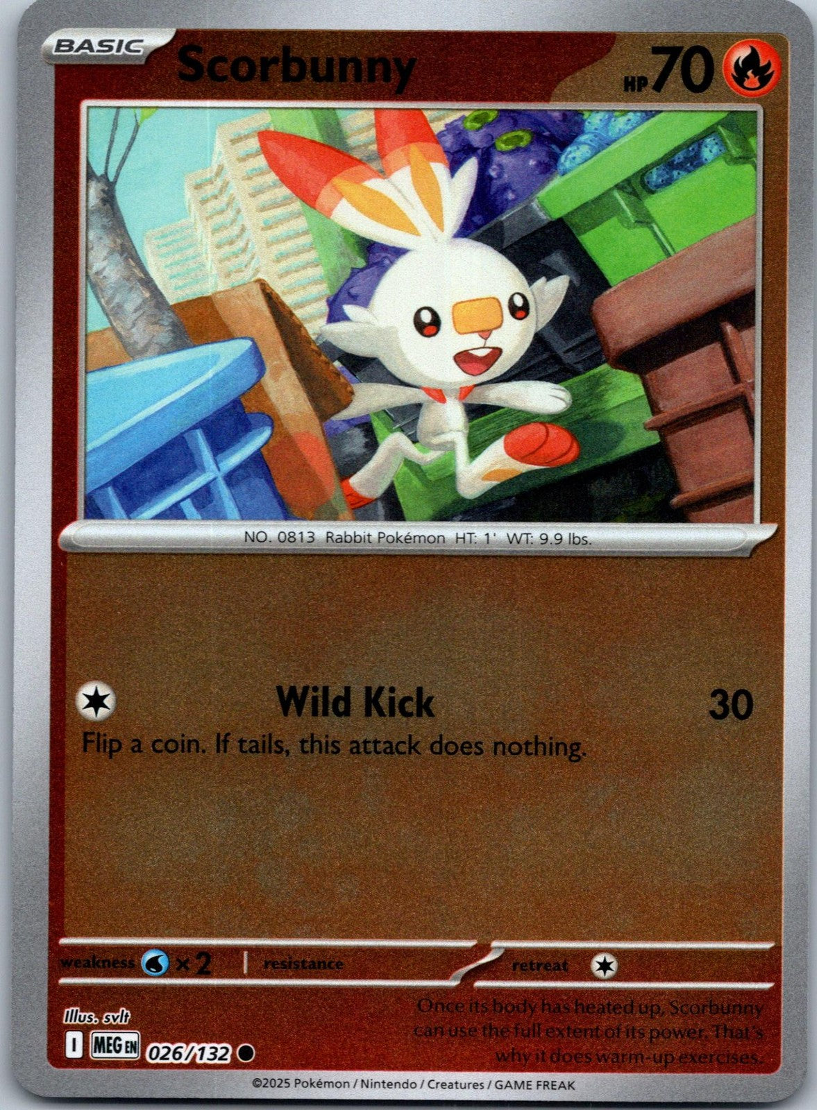 Scorbunny 026/132 Common Mega Evolution Pokemon Near Mint