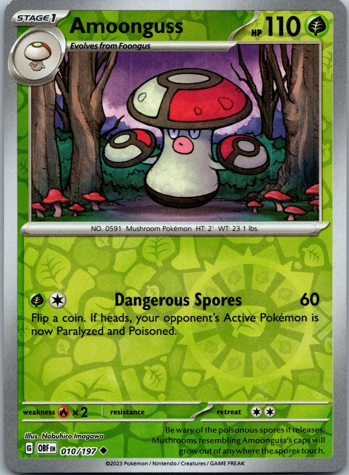 Amoonguss 010/197 Uncommon Obsidian Flames Pokemon Near Mint