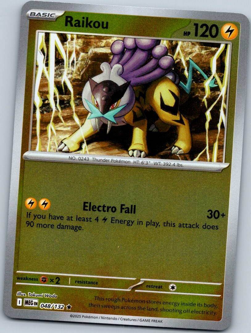 Raikou 048/132 Rare Mega Evolution Pokemon Reverse Holo Near Mint