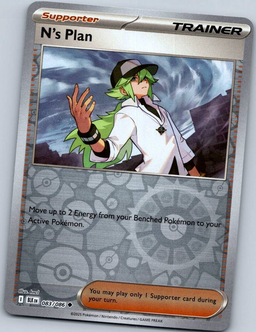 N's Plan 083/086 Reverse Black Bolt Pokemon Near Mint