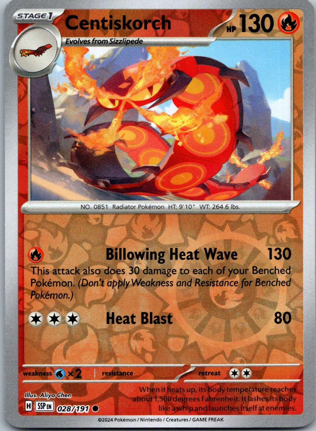 Centiskorch 028/191 Common Surging Sparks Pokemon Near Mint