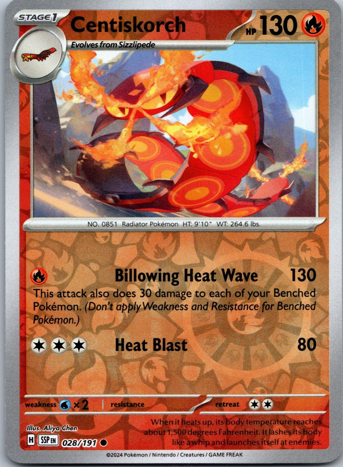 Centiskorch 028/191 Common Surging Sparks Pokemon Near Mint