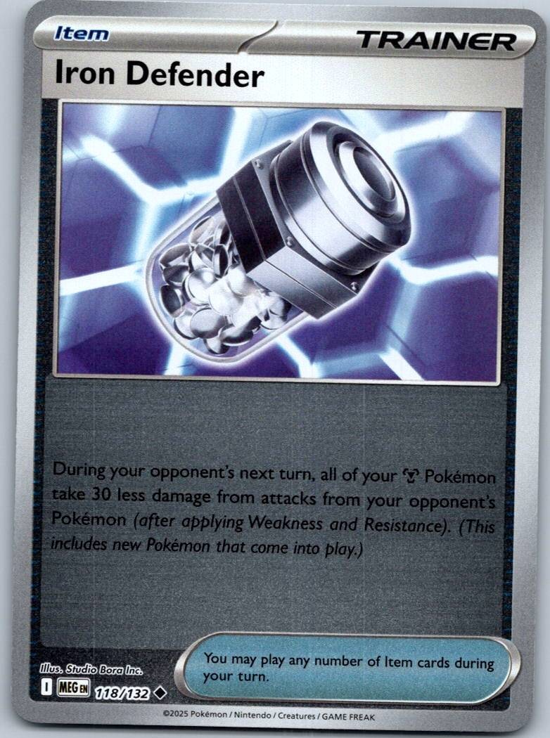 Iron Defender 118/132 Reverse Mega Evolution Pokemon Near Mint