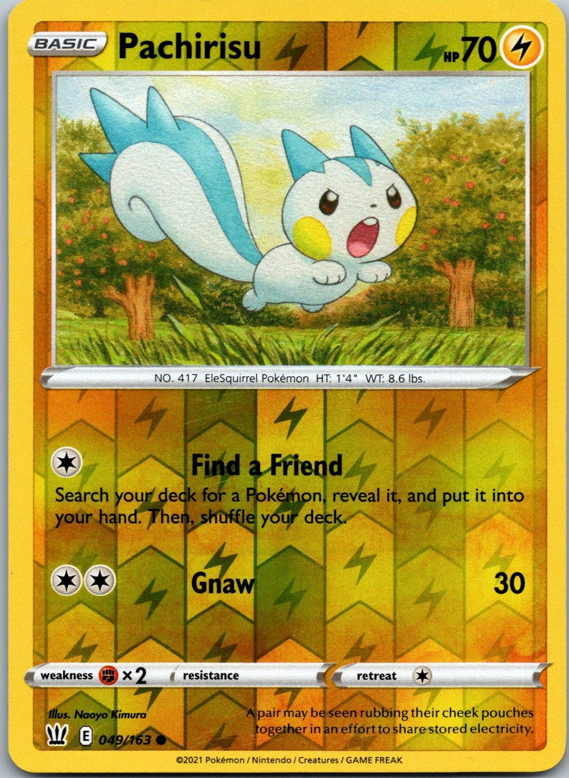 Pachirisu 049/163 Common Battle Styles Pokemon Near Mint