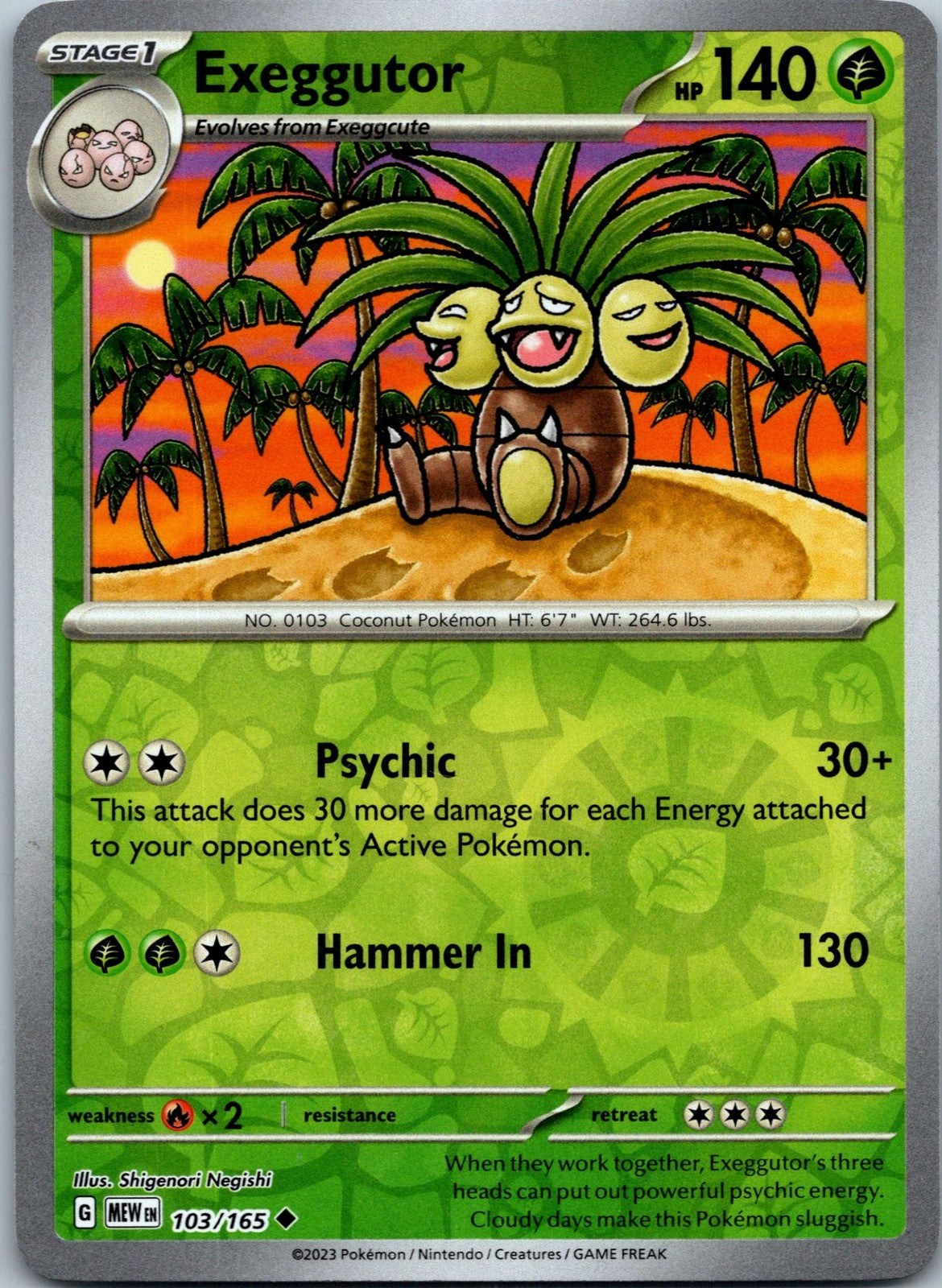 Exeggutor 103/165 Uncommon 151 Pokemon Near Mint