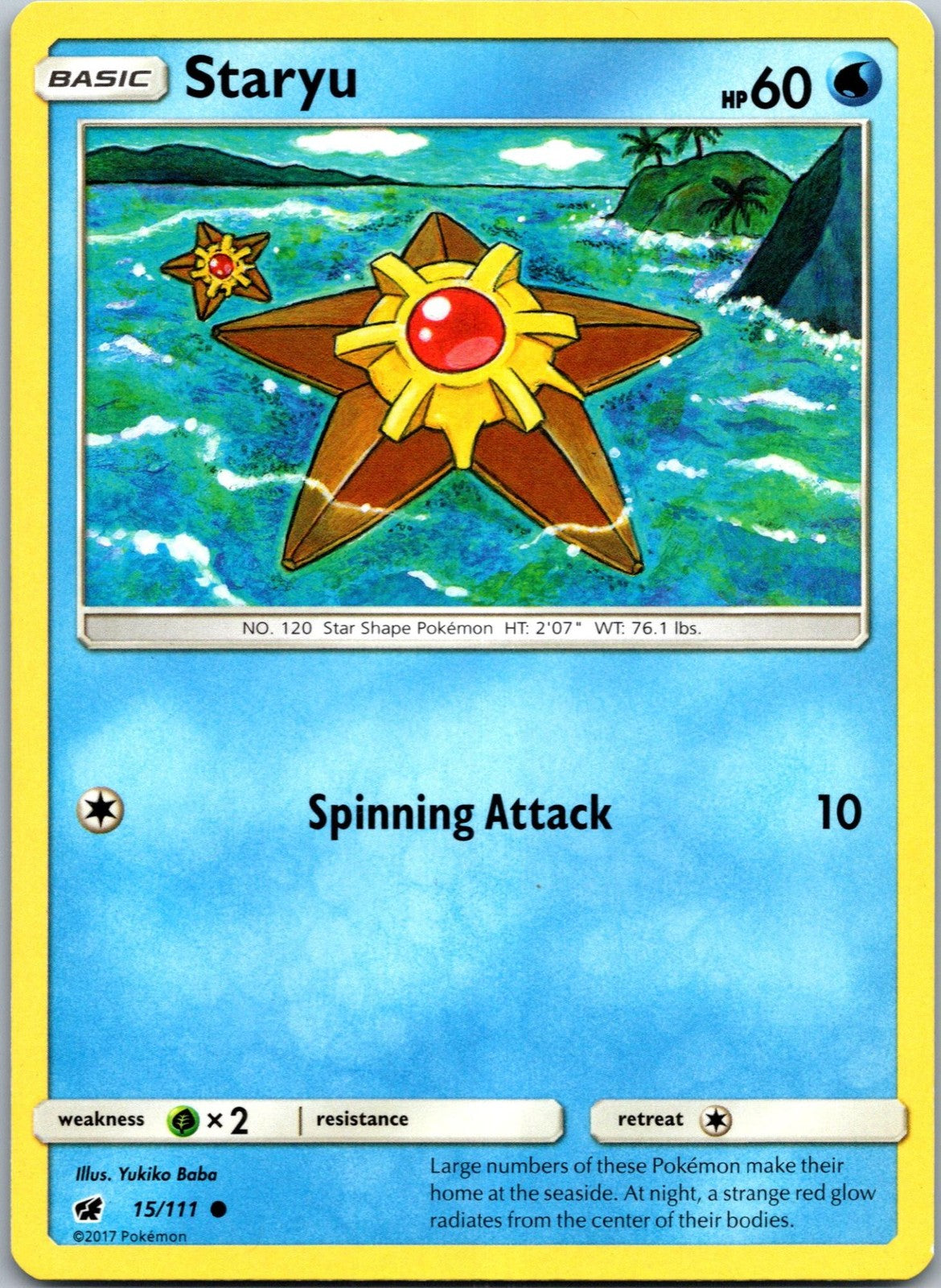 Staryu 15/111 Common Crimson Invasion Pokemon Near Mint