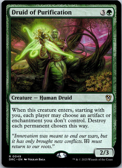 Druid of Purification 49 Rare Commander: Aetherdrift Magic: The Gathering NM