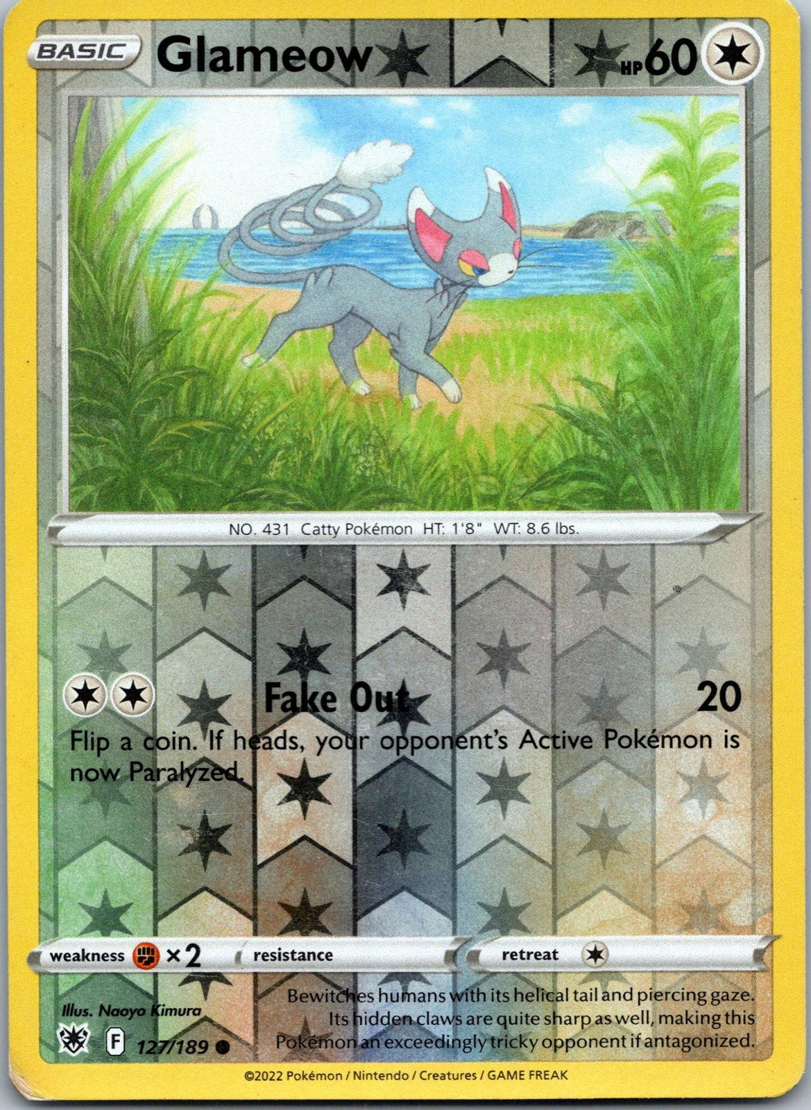 Glameow 127/189 Common Astral Radiance Pokemon Near Mint