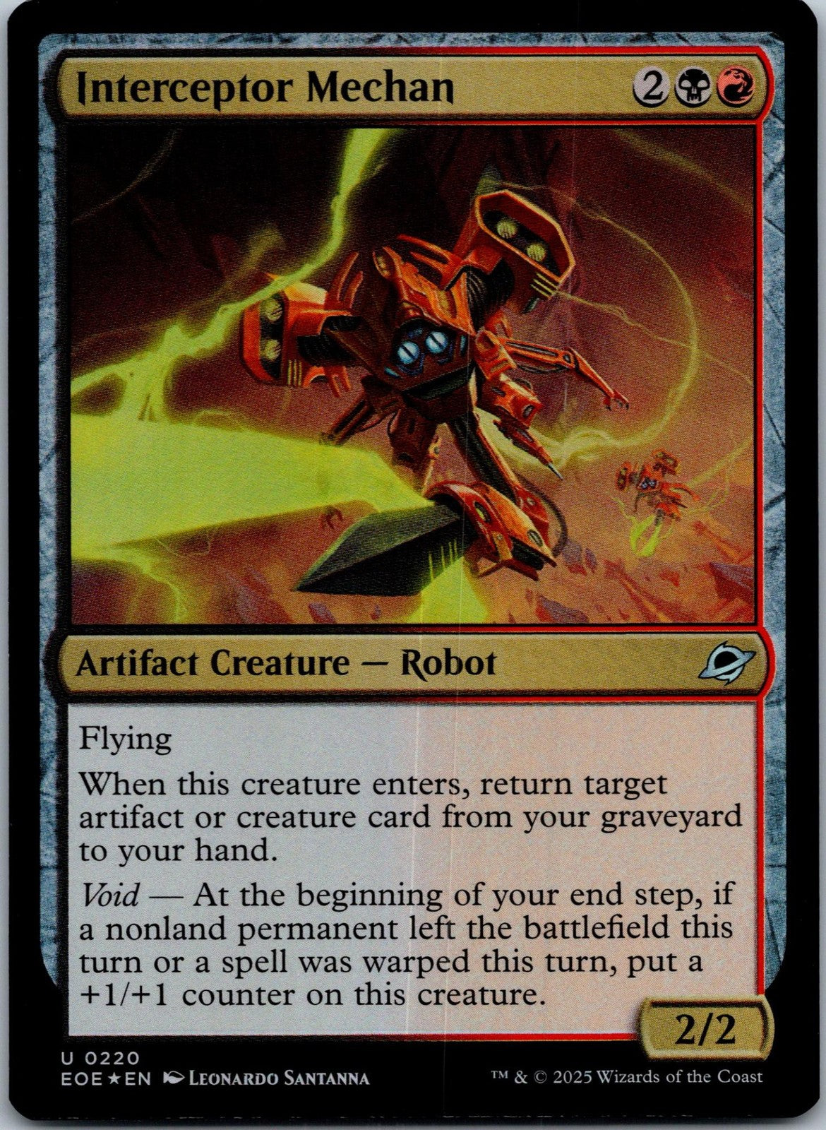 Interceptor Mechan 220 Uncommon Edge of Eternities Magic: The Gathering NM