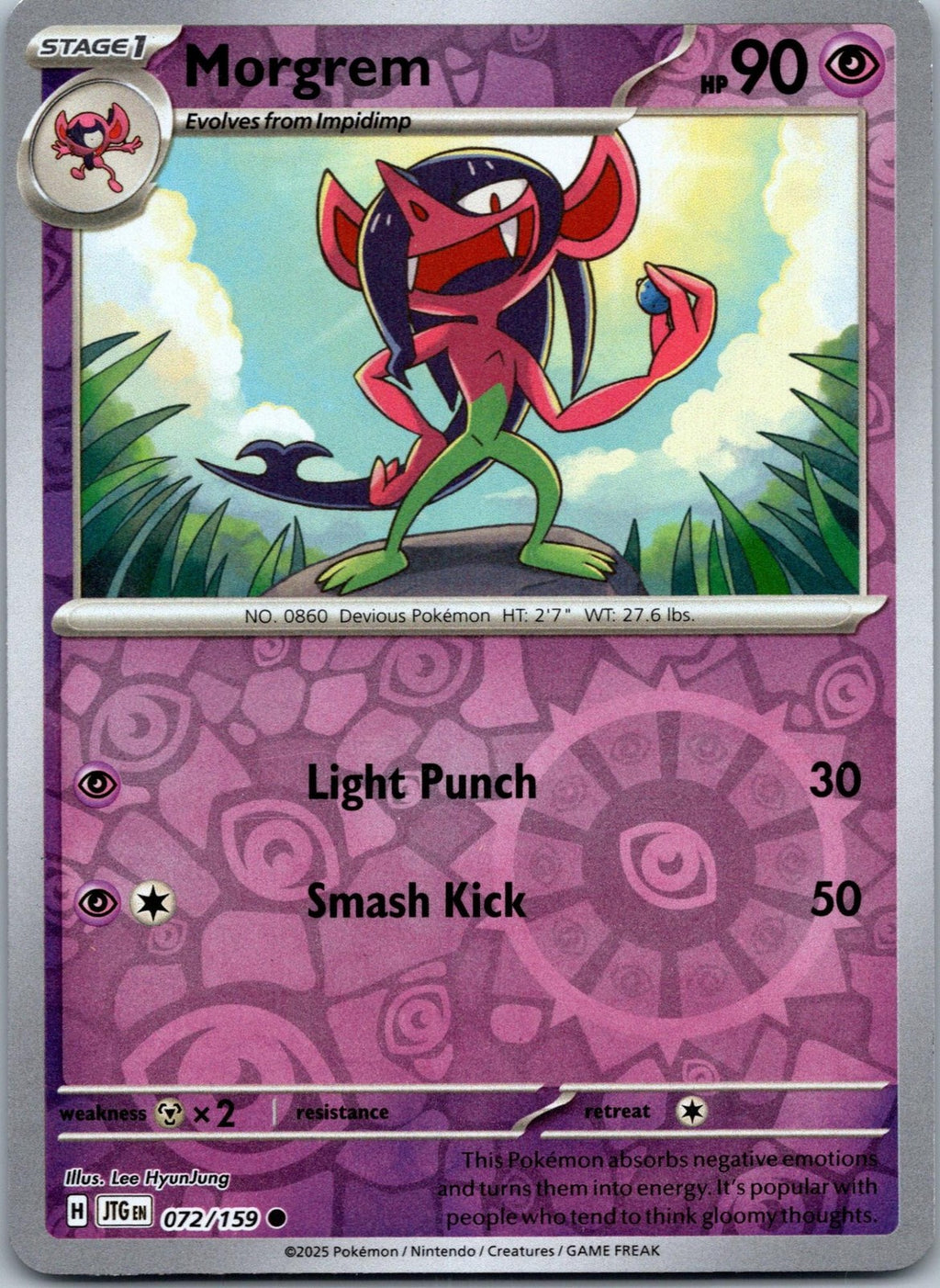 Morgrem 072/159 Common Journey Together Pokemon Near Mint