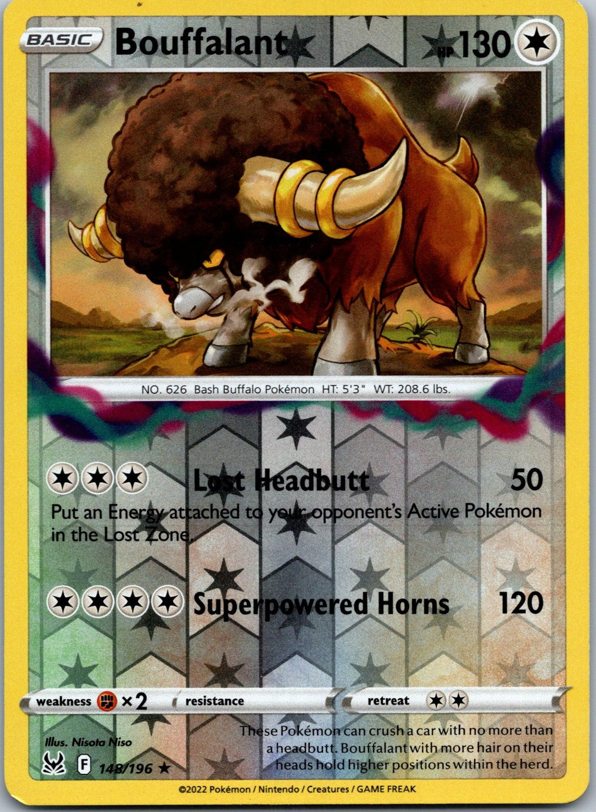 Bouffalant 148/196 Rare Lost Origin Pokemon Near Mint