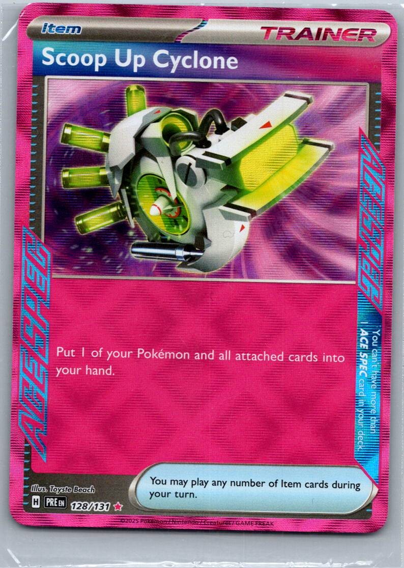 Scoop Up Cyclone 128/131 ACE SPEC Rare Prismatic Evolutions Pokemon Near Mint