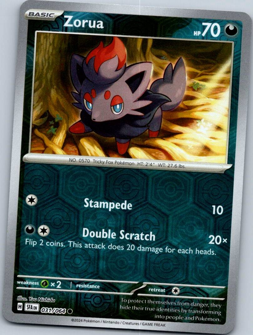 Zorua 031/064 Common Shrouded Fable Pokemon Reverse Holo Near Mint
