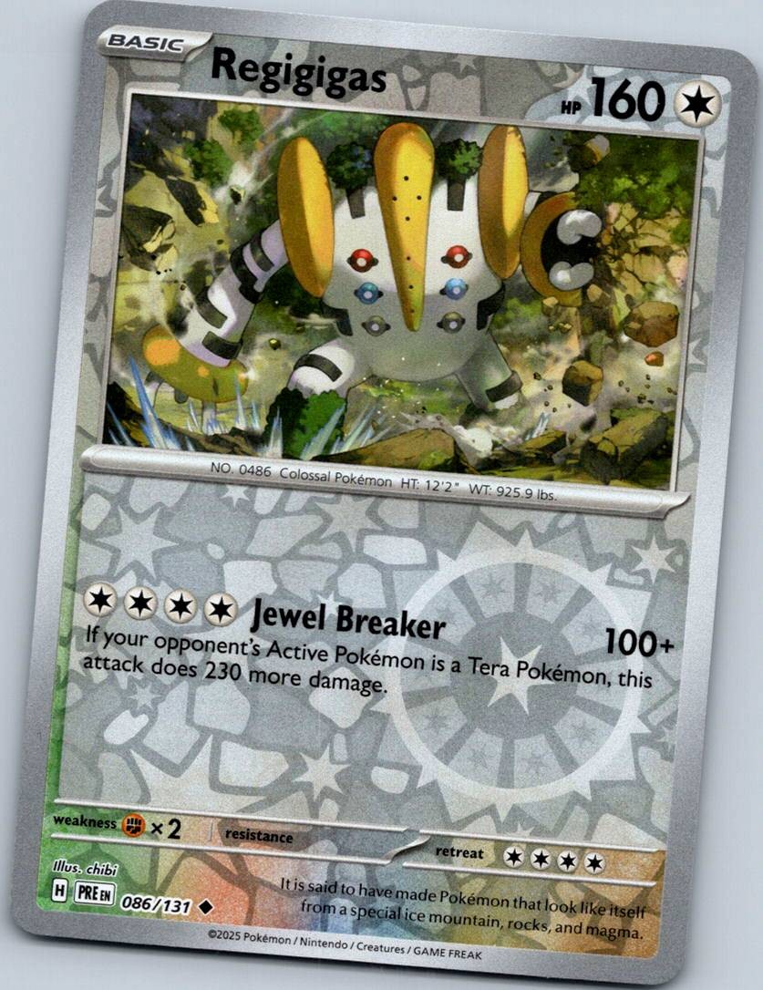 Regigigas 086/131 Uncommon Prismatic Evolutions Pokemon Reverse Holo Near Mint