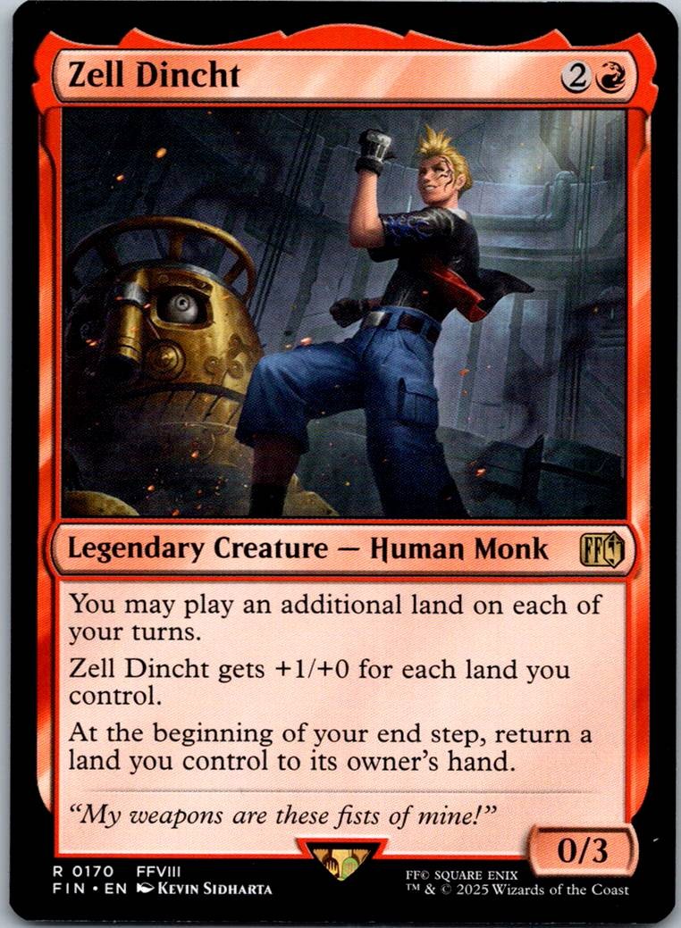 Zell Dincht 170 Rare FINAL FANTASY Magic: The Gathering Near Mint