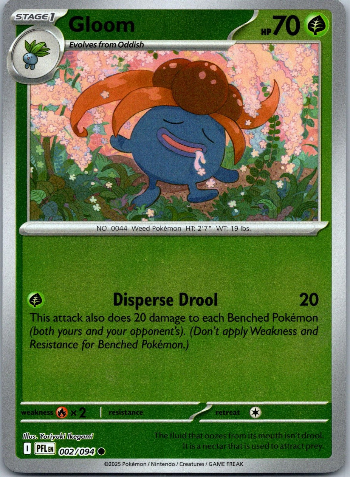 Gloom 002/094 Common Phantasmal Flames Pokemon Near Mint